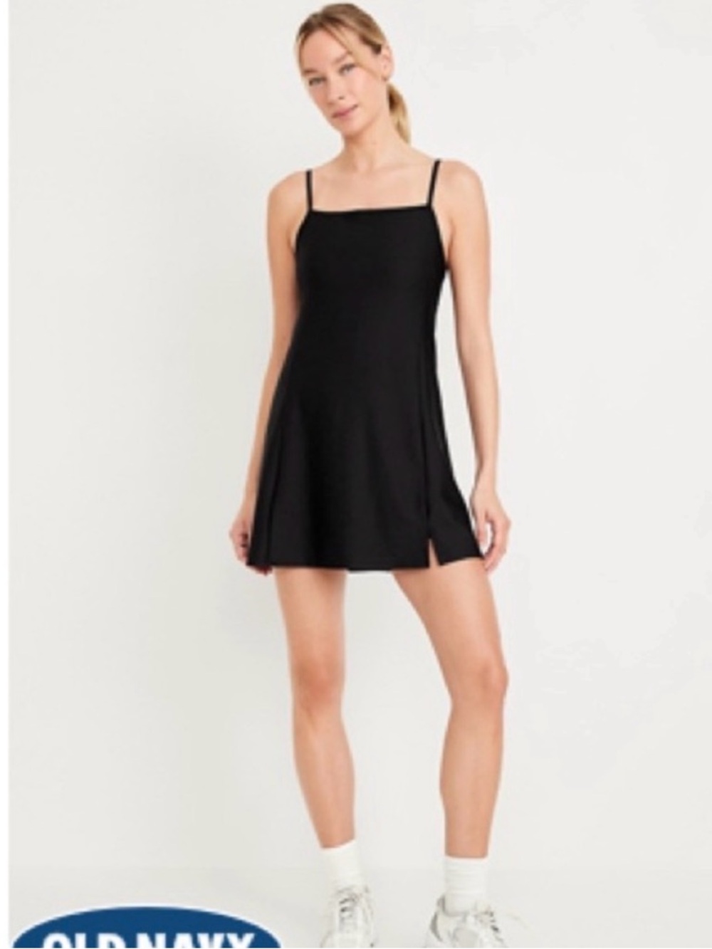Old Navy Black Square-Neck Mini Slip Dress